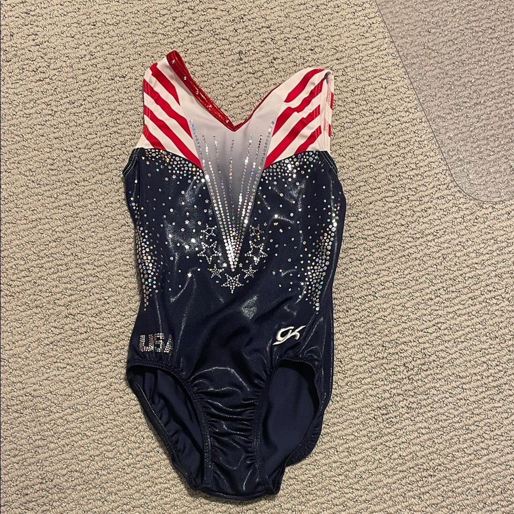 GK Red and White Gymnastics Leotard